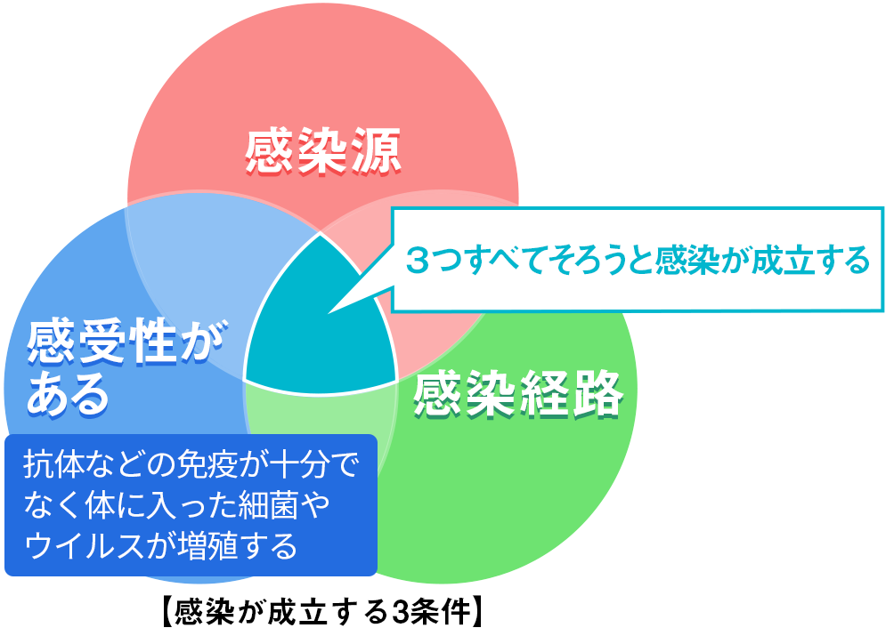 感染が成立する3条件の図